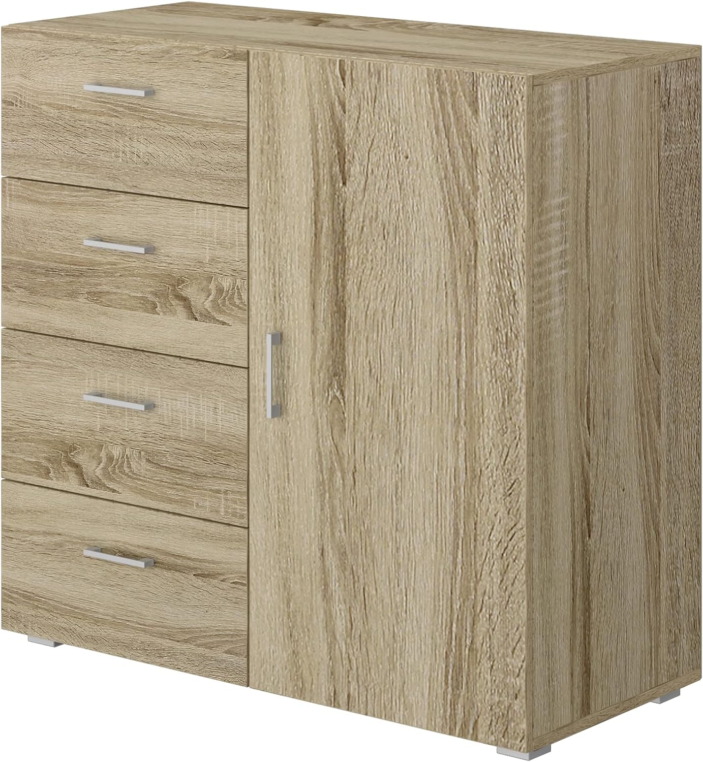 King Home CASSETTIERA 4 CASSETTI + 1 ANTA 90x41x87h cm rovere - 2