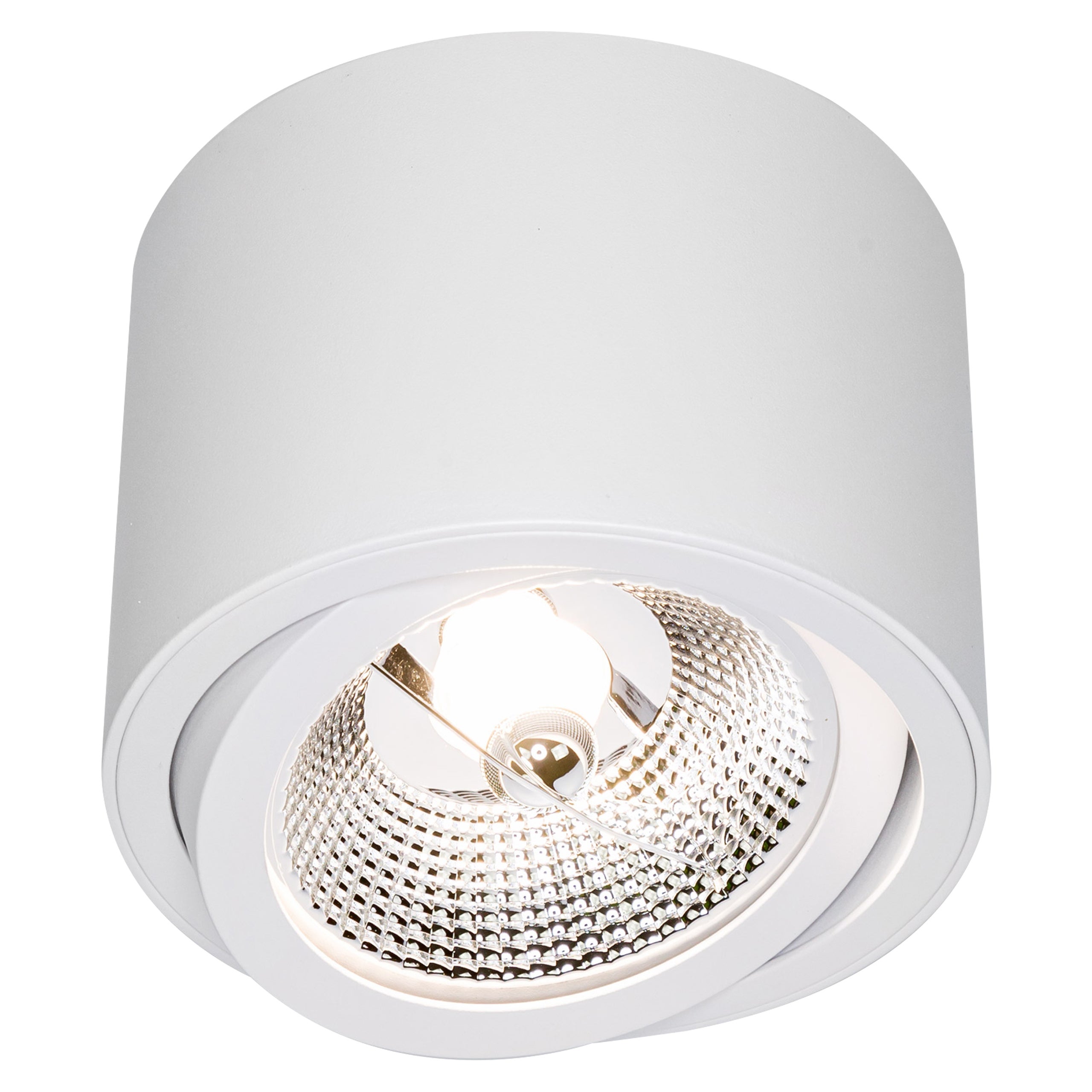 Oprawa natynkowa AR111 GU10 13,9x10 cm IP20 ruchoma okrągła lampa halogenowa biała MasterLED