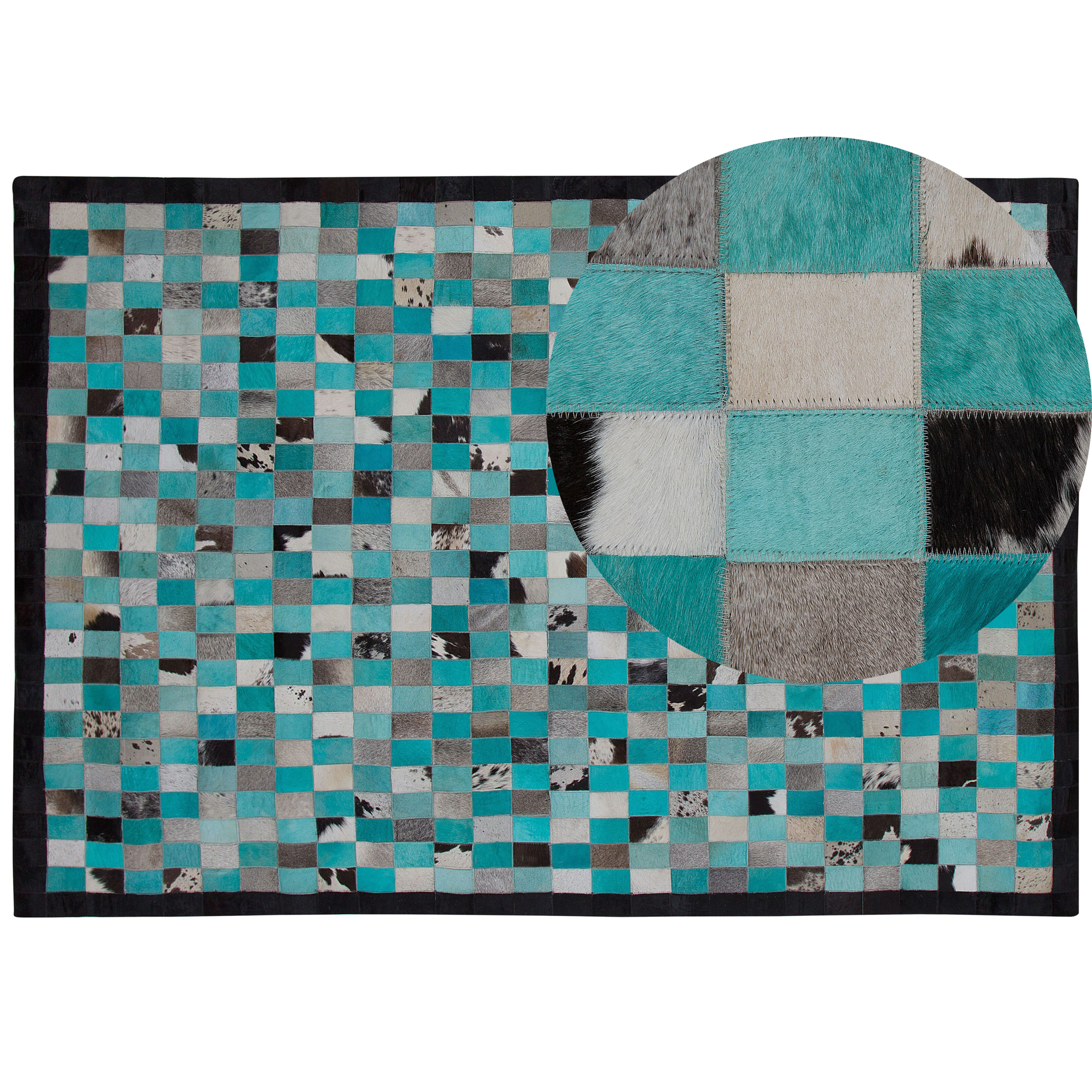 Covor NIKFER Turcoaz 160 x 230 cm Piele naturală