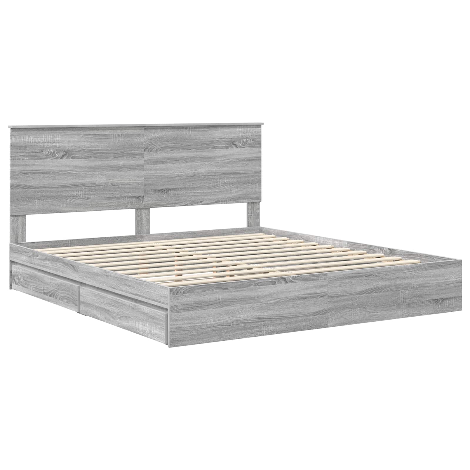 Lit de Rangement Gris 200 x 200 cm Bois d'ingénierie - 4