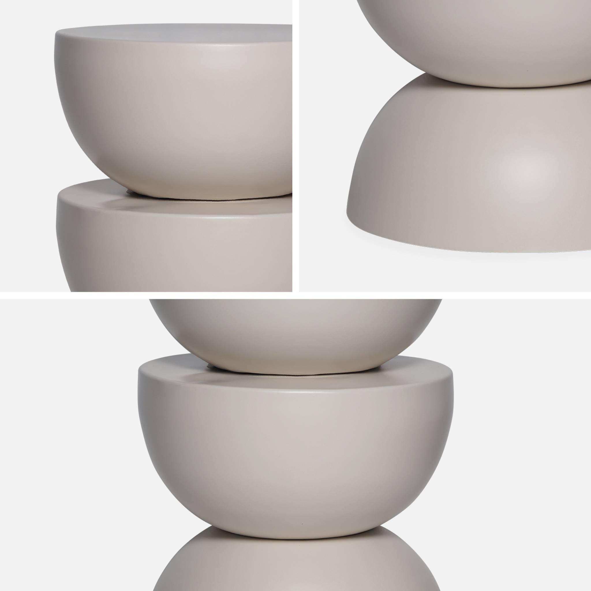 Table d'appoint. bout de canapé. table de chevet en métal. crème. Coumba. Ø32 x H 46.5cm - 4