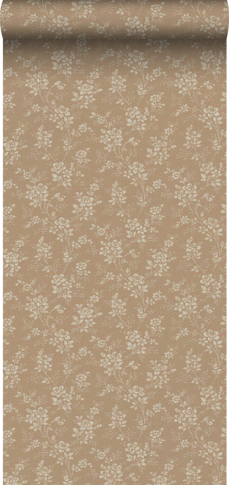 Papel pintado vintage flores marrón - 53 cm x 10.05 m - borastapeter