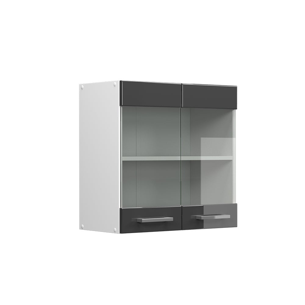 Vicco Szklana szafka kuchenna R-Line, Antracyt wysoki połysk, 60 cm
