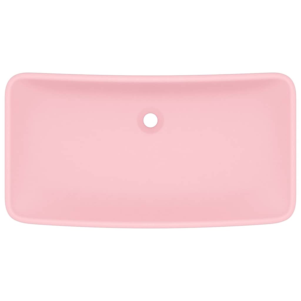 Lavabo rettangolare di lusso da appoggio WC lavabo bagno stanza cosmetica casa 71 x 38 cm ceramica rosa o 02_0002697 - 2