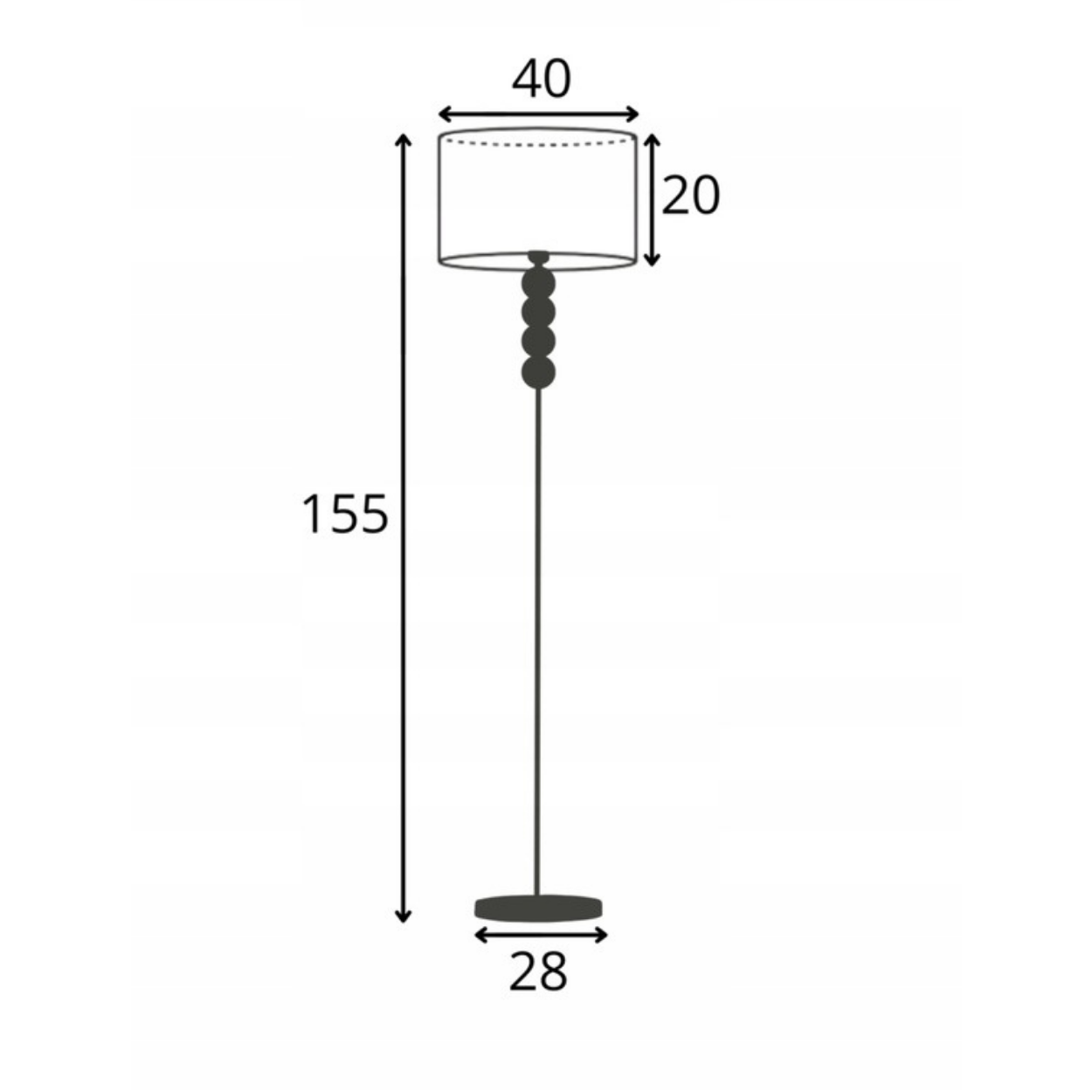 Lampa stojąca podłogowa z abażurem walec IKO