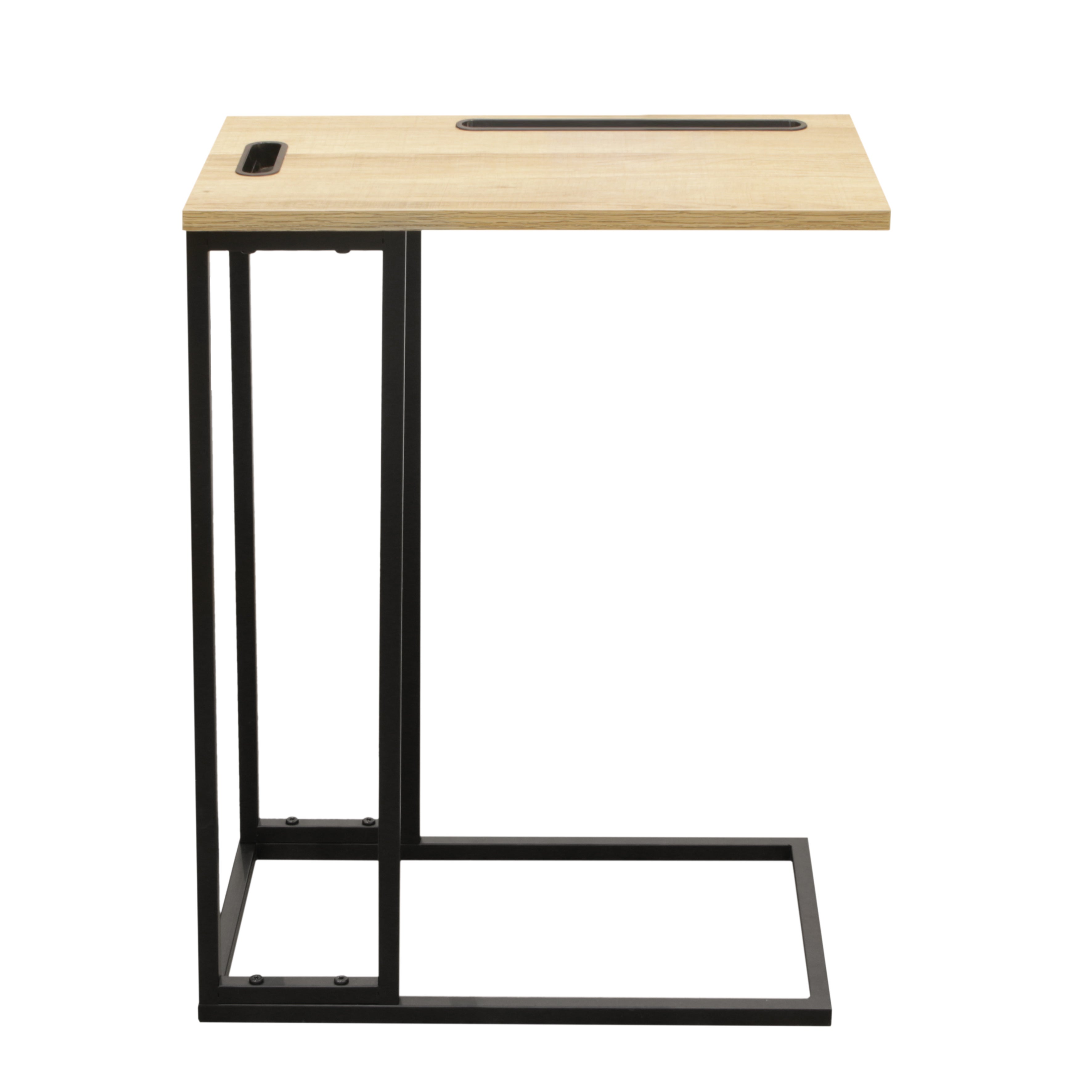 Table D'appoint - Home Deco Factory - Design Pratique - Marron Et Noir - H62,5 X L48 X P28 Cm - 2