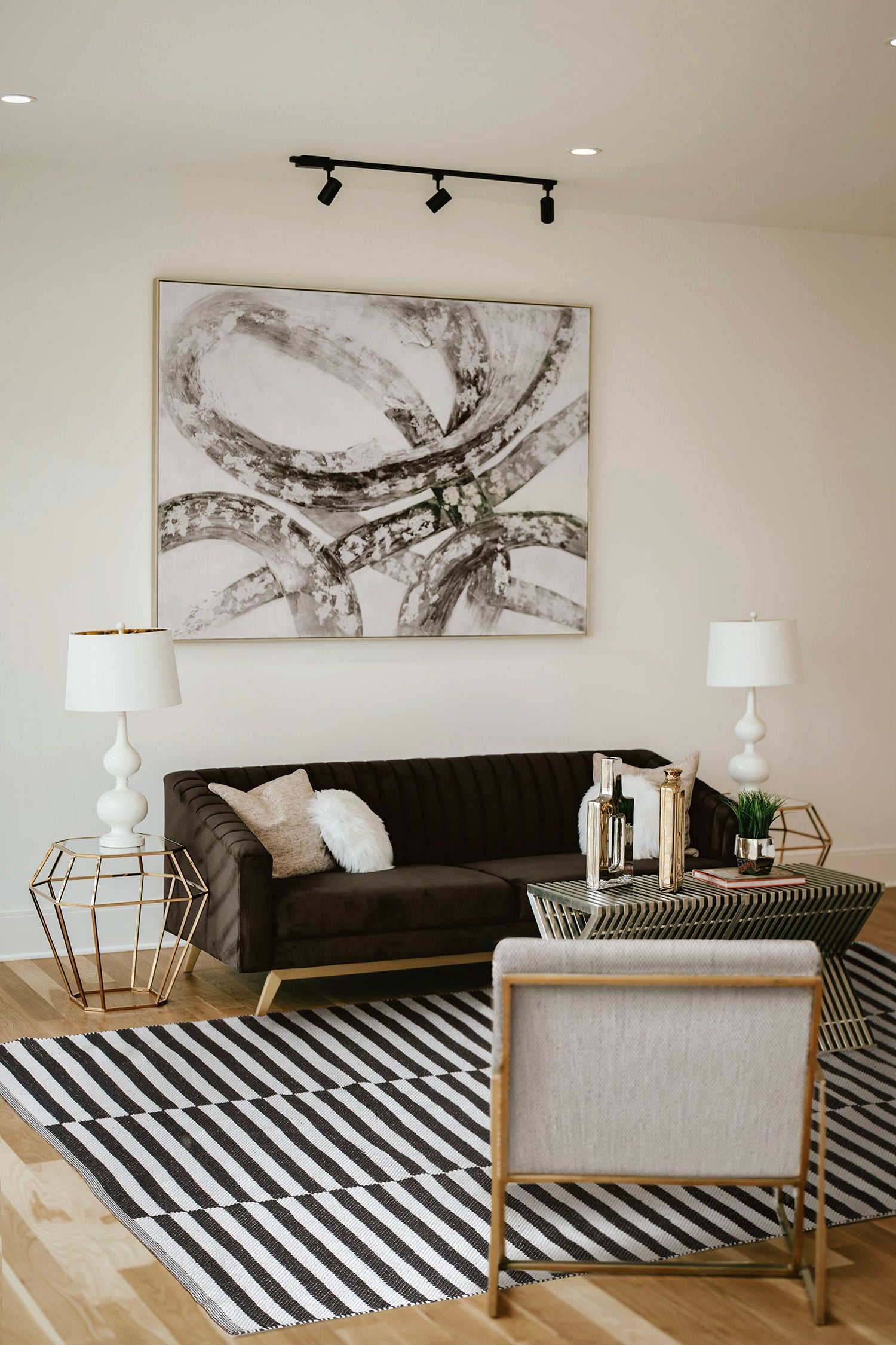 Tapete algodão riscas finas preto e branco 80x200 cm - 2