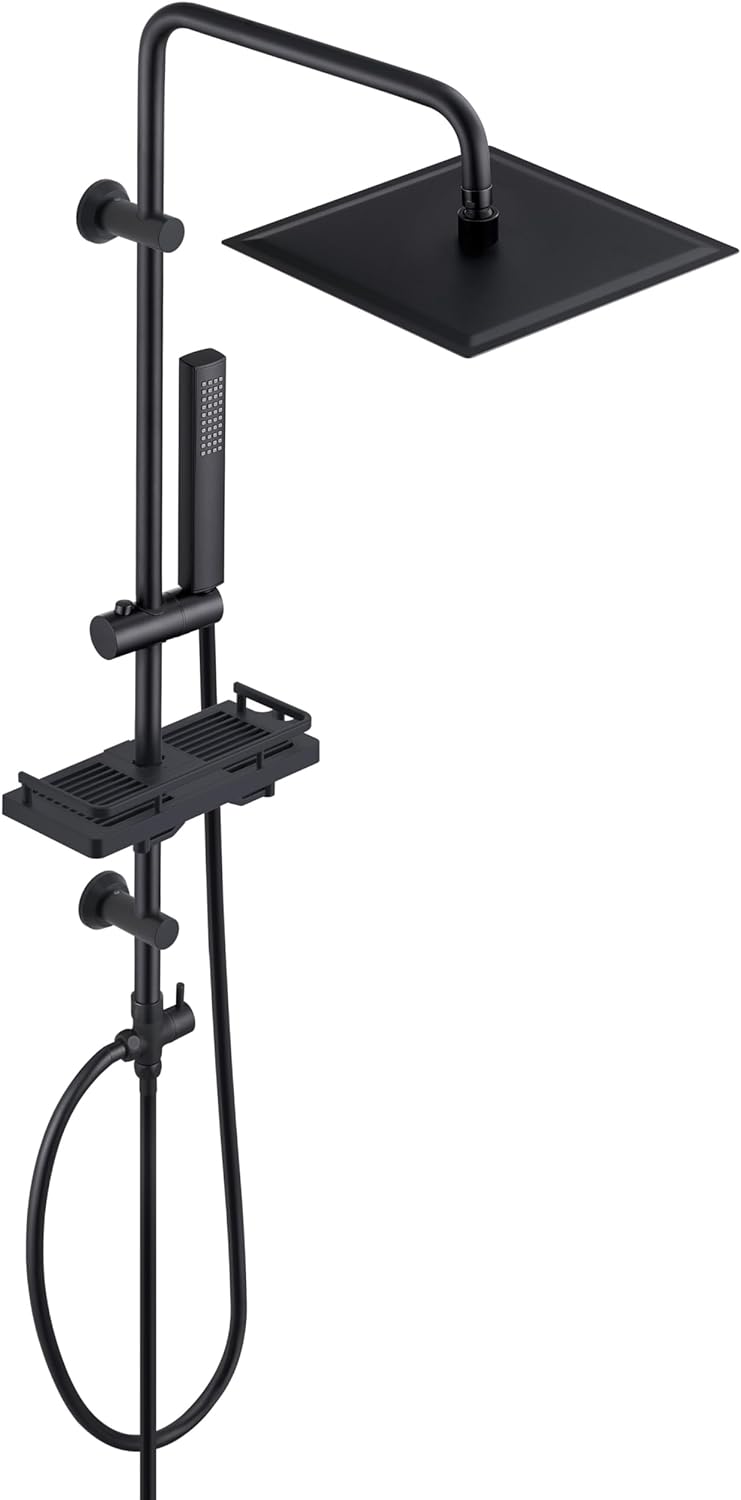 Panneau De Douche Au Design Moderne - Pommeau De Douche à Effet Pluie - Système De Douche De Salle De Bain - Réglable En Hauteur - Doré