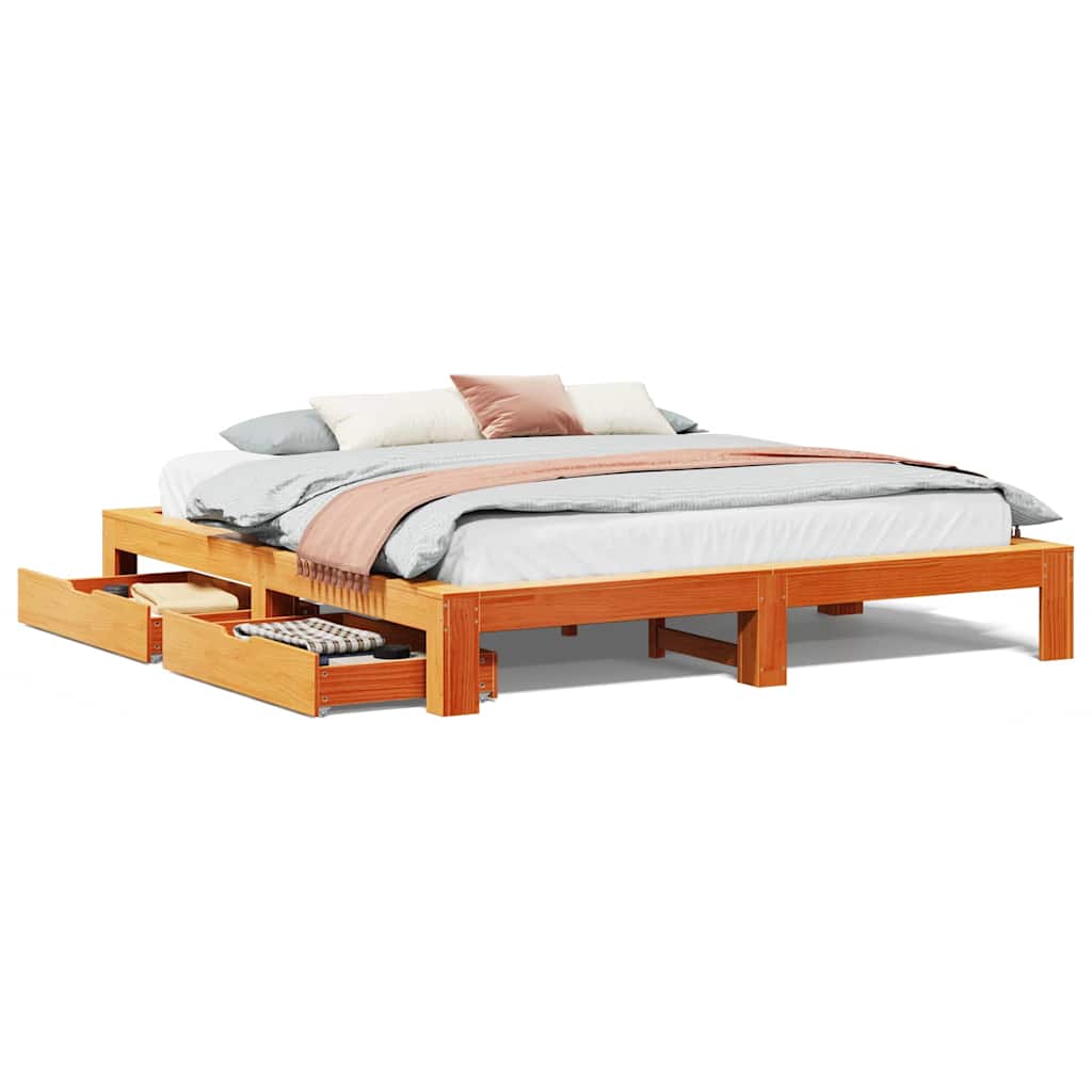 Łóżko Drewniane Rama Łóżka Sofa Brązowe Do Sypialni Pokoju 180x200 cm