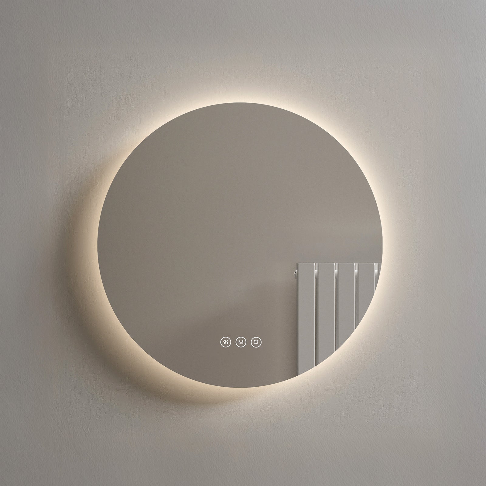 EMKE Miroir lumineux salle de bain rond diamètre 60cm, Miroir LED rétro-éclairage avec Interrupteur Tactile, Anti-buée, Blanche Froide/Neutre/Chaude - 8