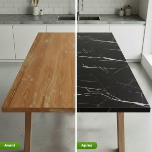 Carreaux Adhésifs Effet Marbre Noir 60x30cm - Set De 10 - Imperméables Et Faciles à Poser