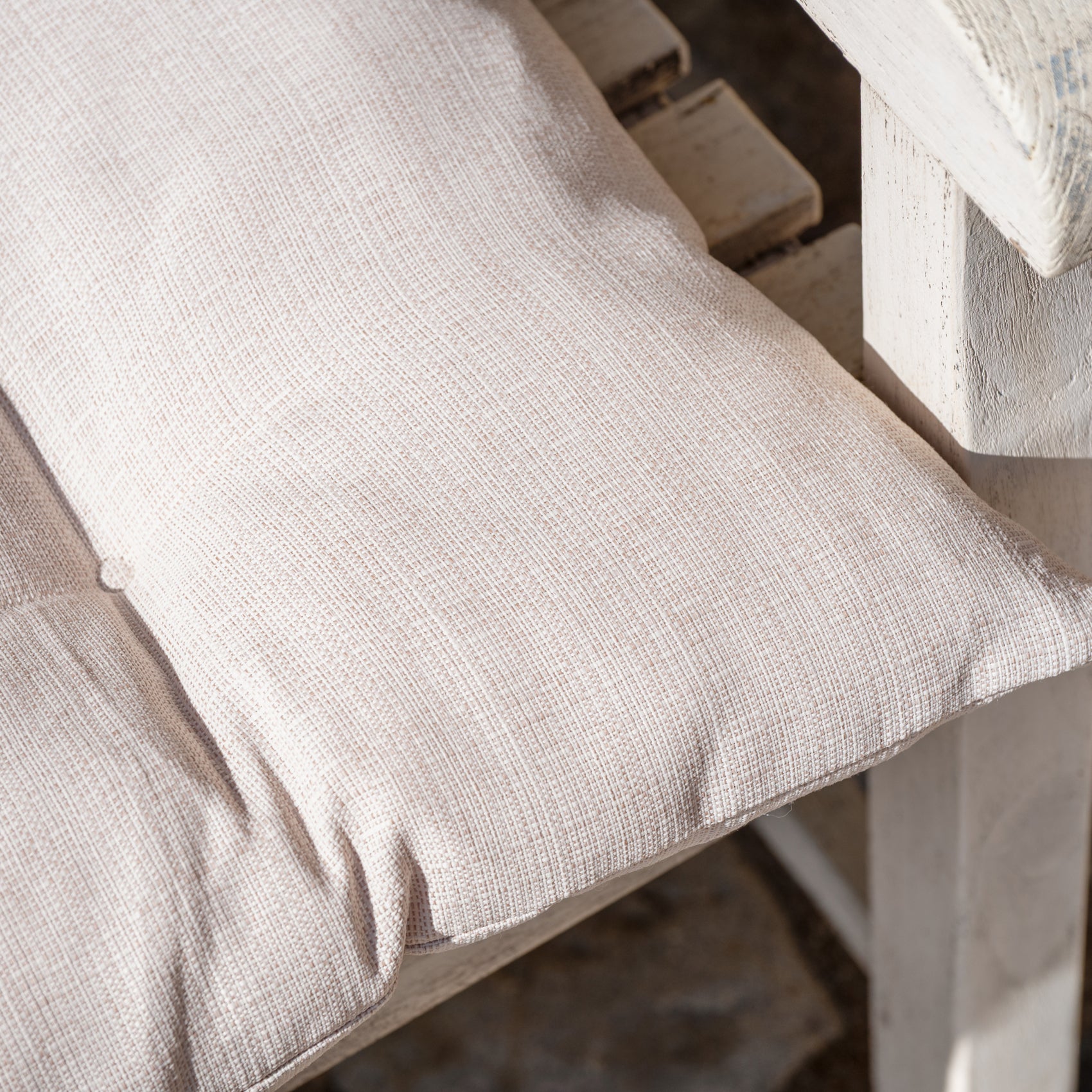 Matelas extérieur capitonné FERRET - Naturel - 60x120 cm - Polypropylène - 2