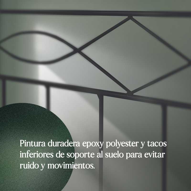 Cabecero Cama de Forja Nova | Resistente | Individual o Matrimonio. (Negro - 150 cm) - 4