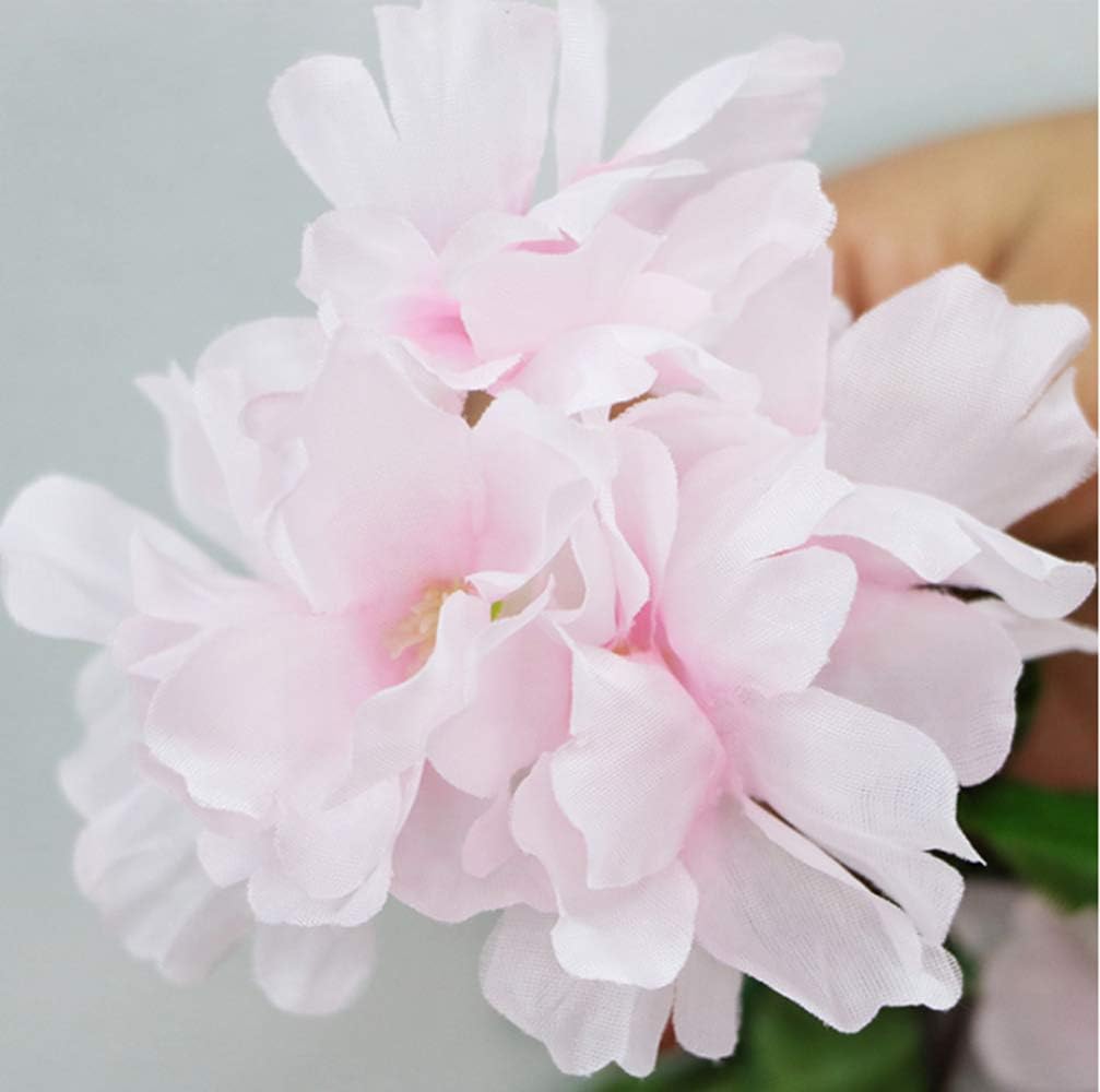 2 Pack 230cm Faux Cerise Vigne Fleurs Plante Artificielles Lierre Suspendu Guirlande de Soie aux Feuilles Vertes pour Intérieur (Rose) - 3