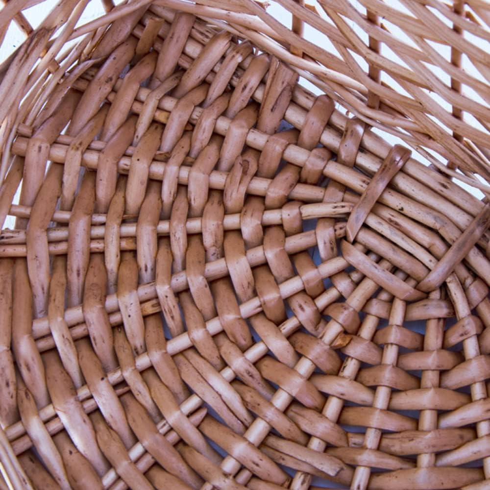 VERDELOOK | Cesto Portafunghi in Vimini con Coperchio e Tracolla, 33x23x35 cm, Cesta in Vimini per Funghi - 3