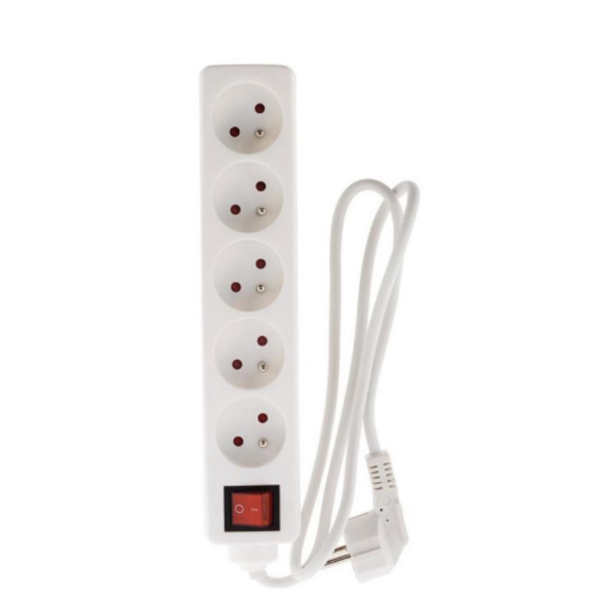 Bloc multiprise 5x16A 2P+T interrupteur - blanc - Zenitech - 2