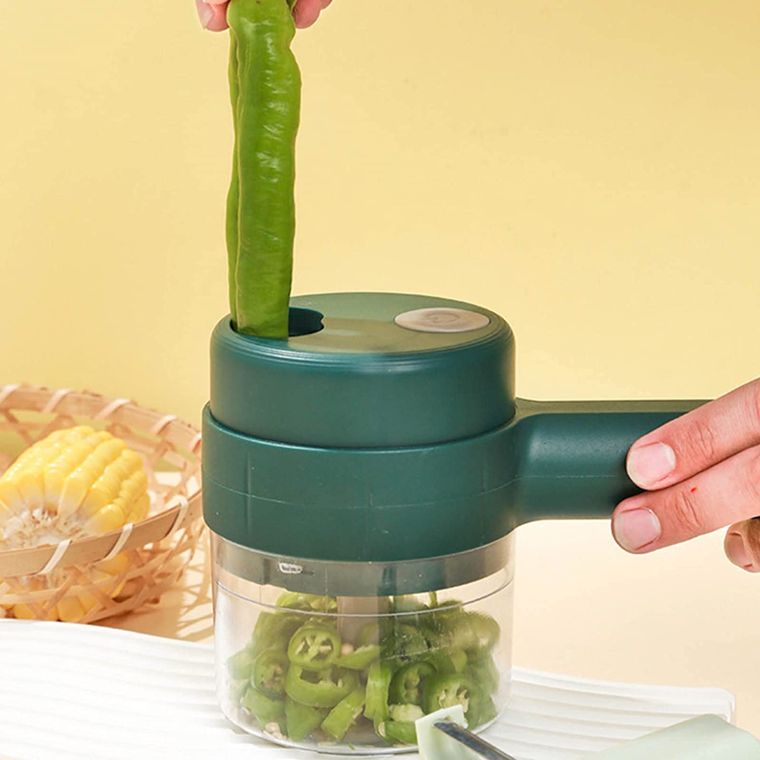 Ensemble De Coupe-légumes électrique Portable 4 En 1, Mini Robot Culinaire Sans Fil, Hachoir à