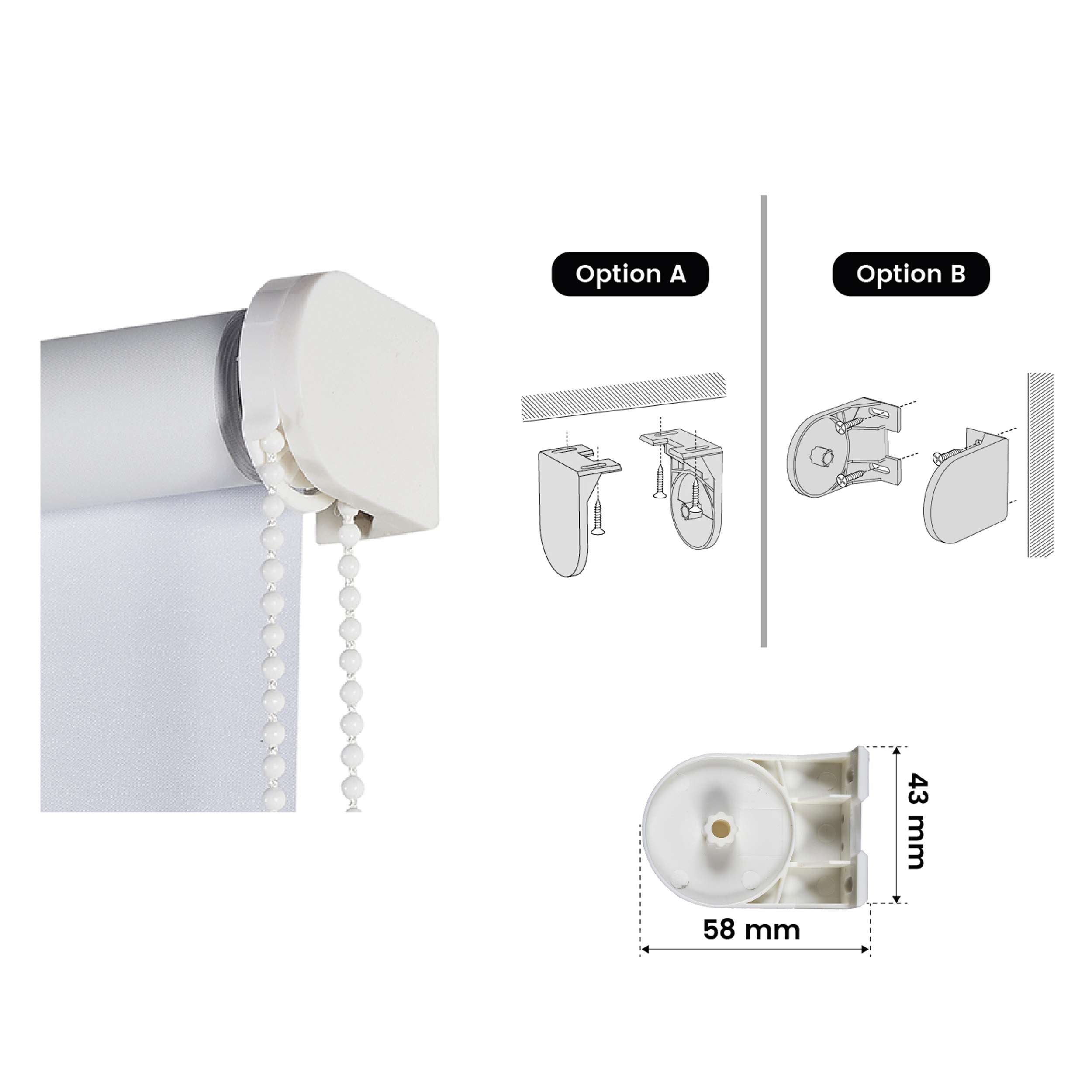 Tenda a rullo oscurante Moon Bianco 160x250 cm - 5