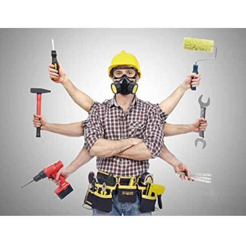 Masque respiratoire réutilisable noir à double filtration, protection anti-poussière, anti-gaz, vapeurs toxiques pour peinture, bricolage, ponçage - 5