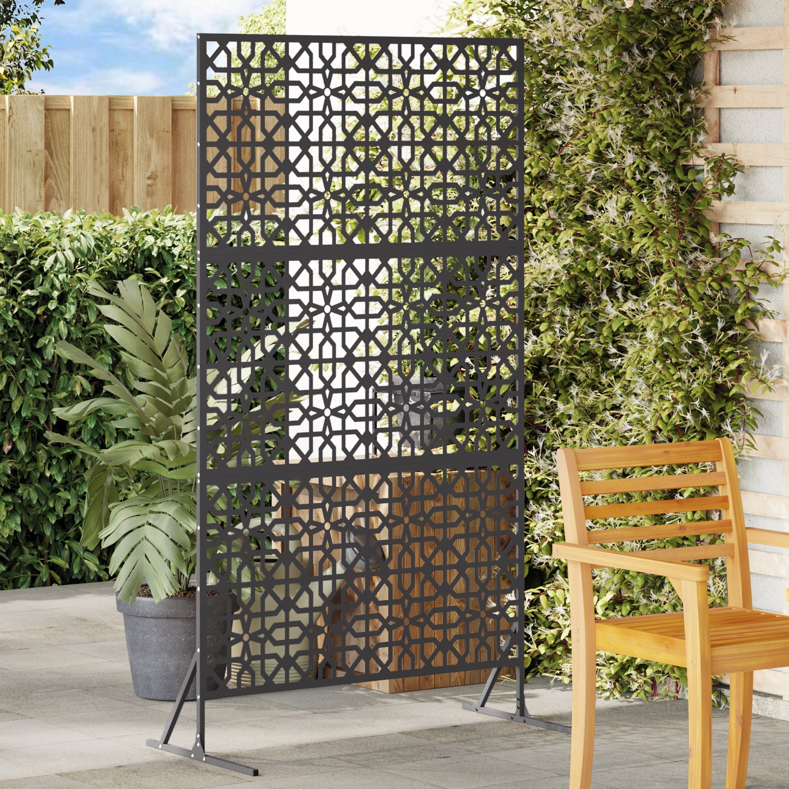 Ekran prywatności Czarny 100 x 50 x 180 cm Stal vidaXL