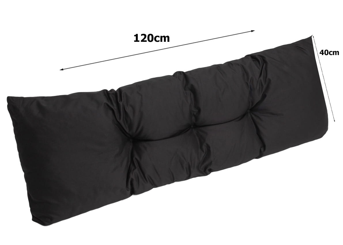 Set coussins pour palettes 120x80 avec dossier 120x40 noir – coussins extérieurs pour canapé palette, matelas de jardin durable - 7