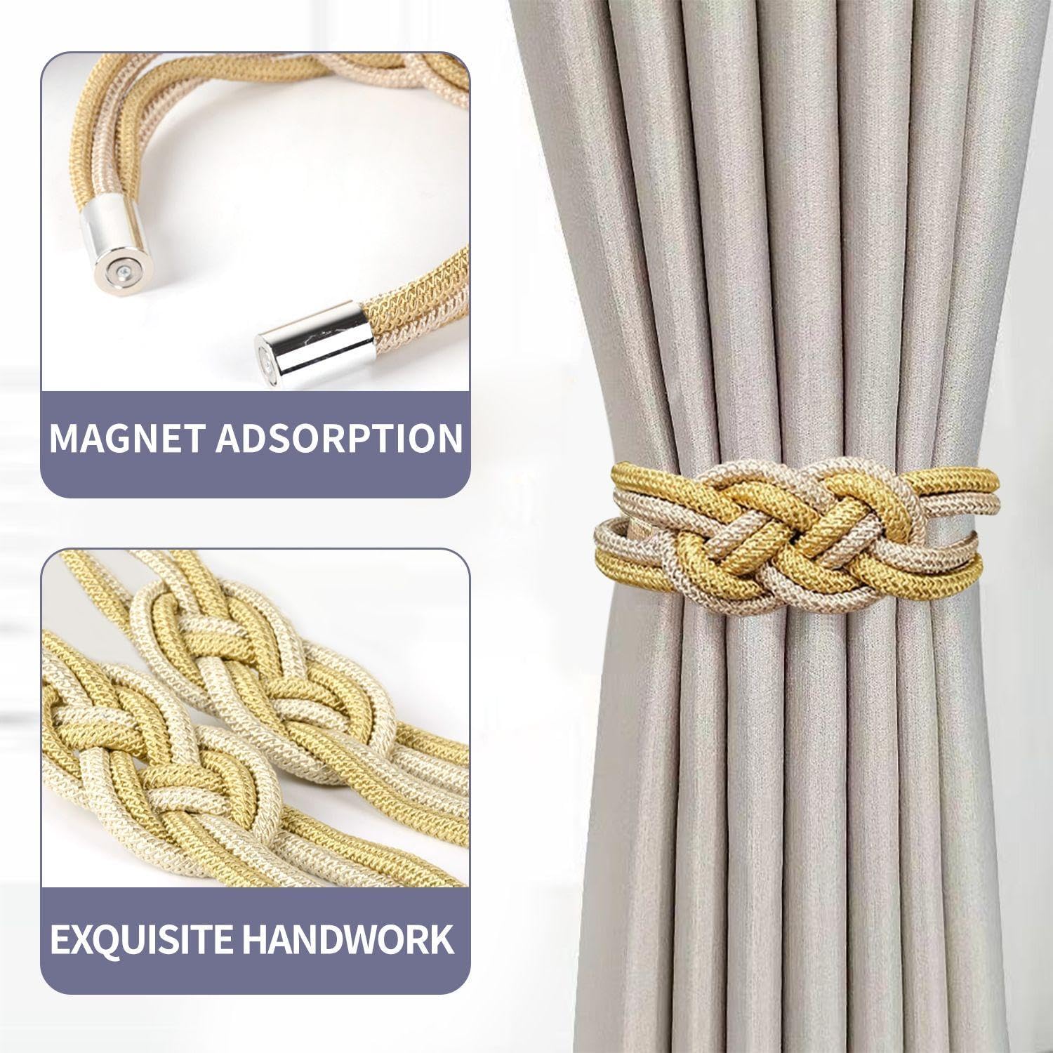 magnetyczne opaski do zasłon, akcesoria do zasłon, ozdobne opaski do zasłon, paski do zasłon, eleganckie opaski do zasłon, akcesoria do domu - 3