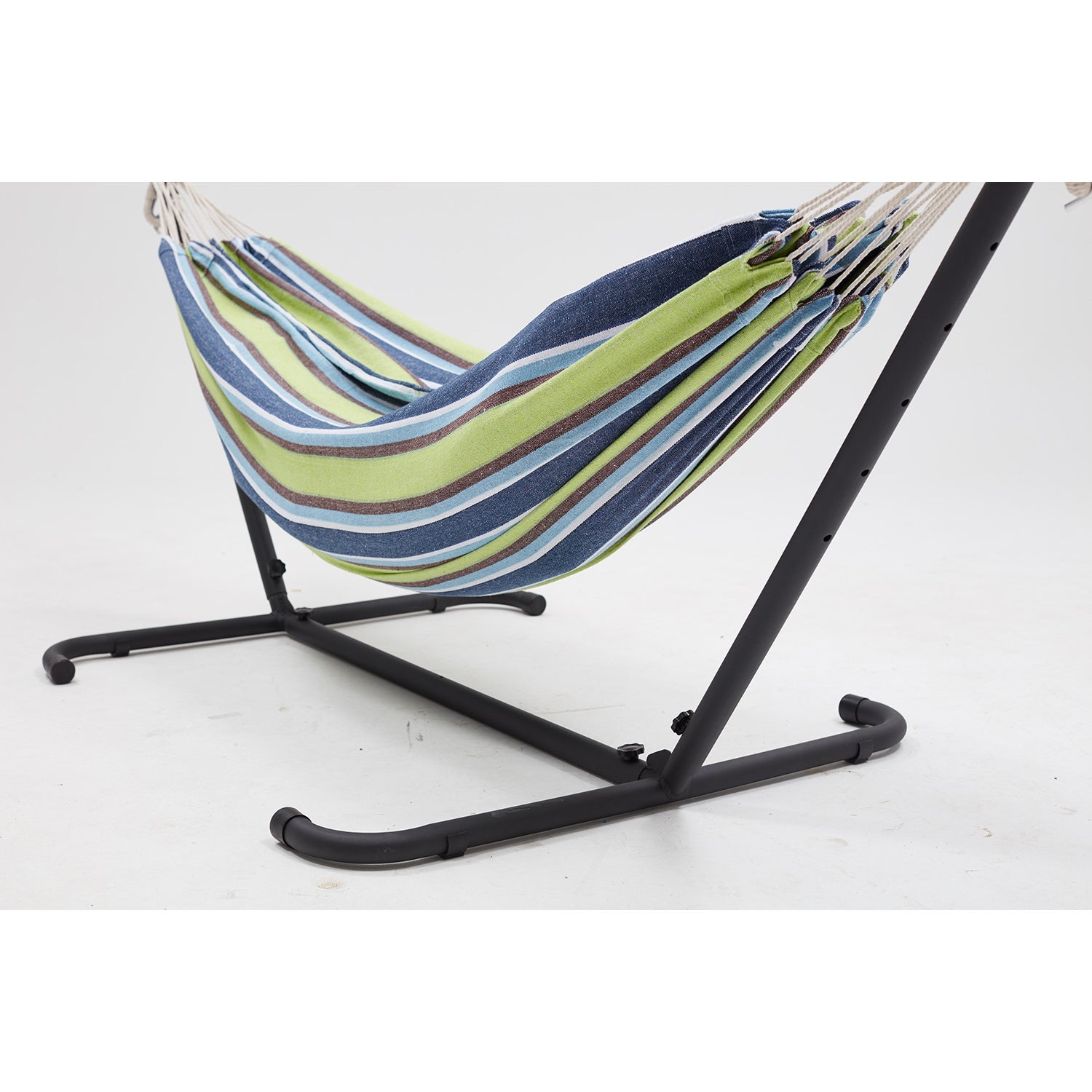 Hamac sur pied 2,6 m avec toile en polyester bleu et vert COPACABANA - 4