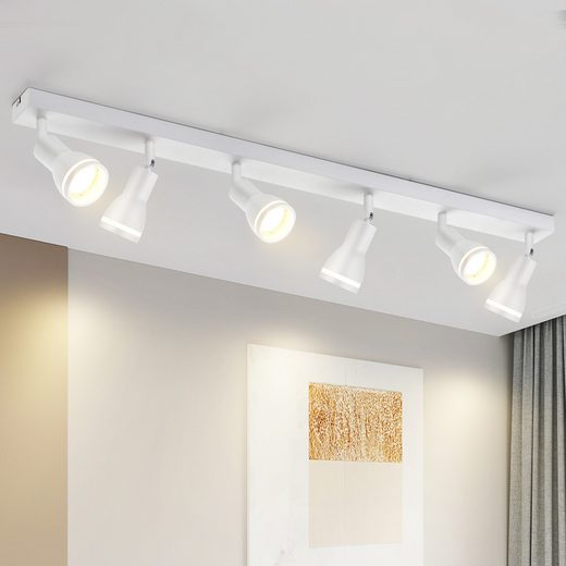 ZMH Lampa wisząca z 6 oprawkami, nowoczesna żarówka GU10, do kuchni, przedpokoju lub salonu
