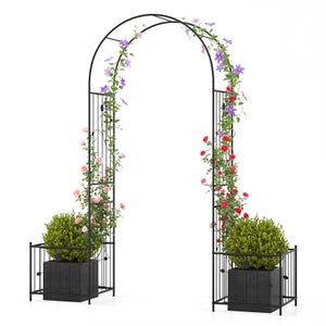 Relaxdays Arche à Rosiers Élégante 250x160x160 Cm - Pavillon Pour Plantes Grimpantes Vert, Tonnelle Romantique Pour Jardin