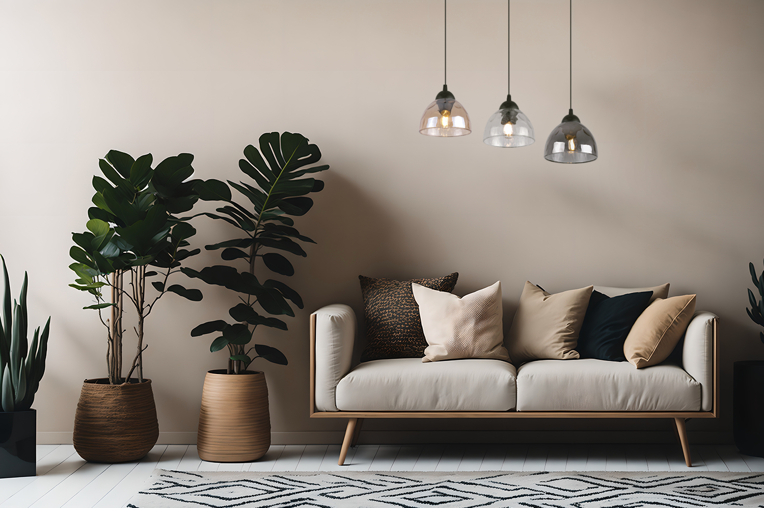 Lampa sufitowa wisząca Venice modern 3xE27 klosz półokrągły weilokolorowy Light Home LH - 4