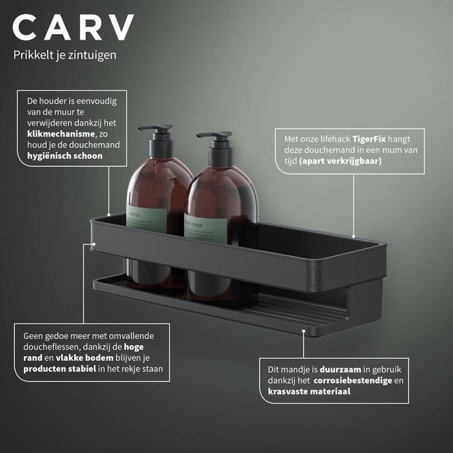 Tiger Carv Panier de douche - 28x10x7cm - noir - 5