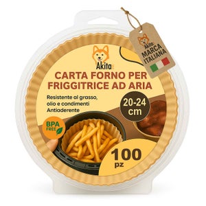 100 Fogli Di Carta Quadrata Per Friggitrice Ad Aria, 20-24 Cm, Senza BPA, Antiaderente, Per 5-8 Litri - 2