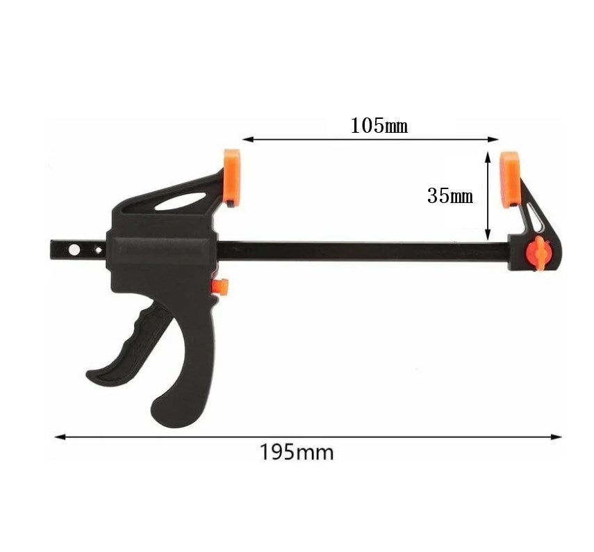 Lot De 5 Serre-joints à Une Main - Serrage Rapide - Mâchoires Réversibles - Pour Bois, Bricolage - Taille 4 Pouces