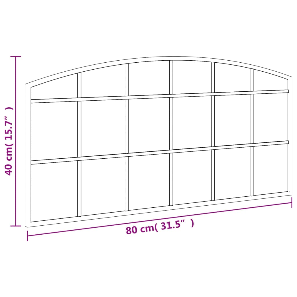 Maison Exclusive - Miroir mural noir 80x40 cm arche fer - 7