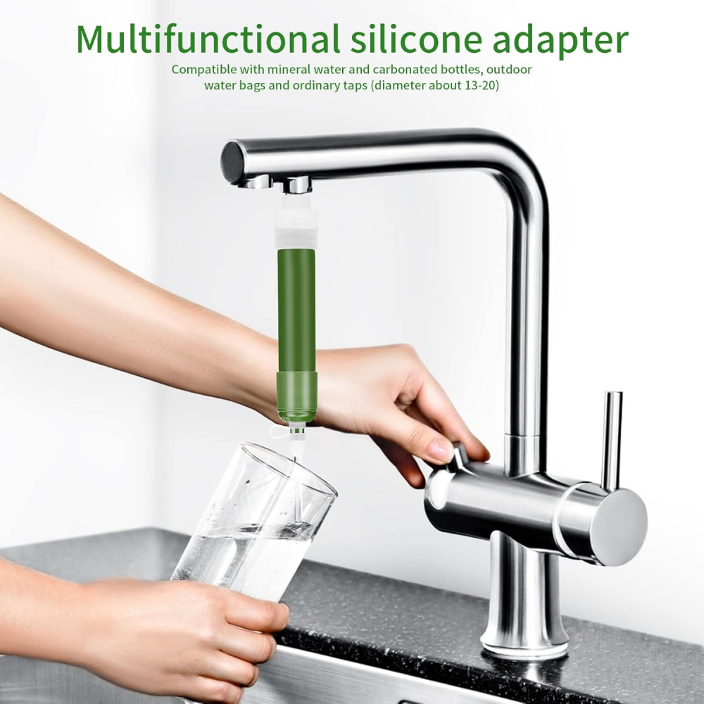 Filtro per acqua di sopravvivenza da 4000 litri - Filtro per acqua di sopravvivenza per campeggio e attività all'aperto - Cannuccia con filtro persona - 7