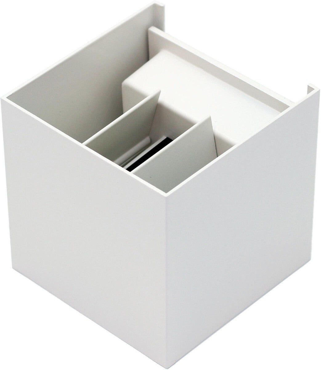 Kinkiet zewnętrzny Leo LED 2x3W Neutralna biel 490lm biały wym: 10x10x10 cm IP54 IdeaLED