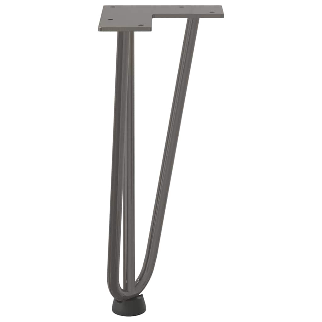 Pernas de mesa em gancho 4 peças aço maciço aço natural 30cm - COMFORTXL - 6