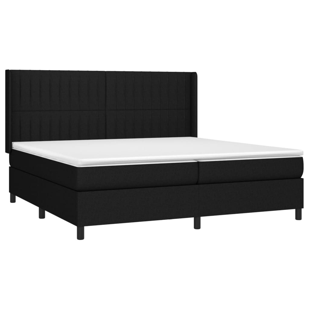Maison Exclusive - Sommier à lattes de lit matelas et LED Noir 200x200 cm Tissu - 4