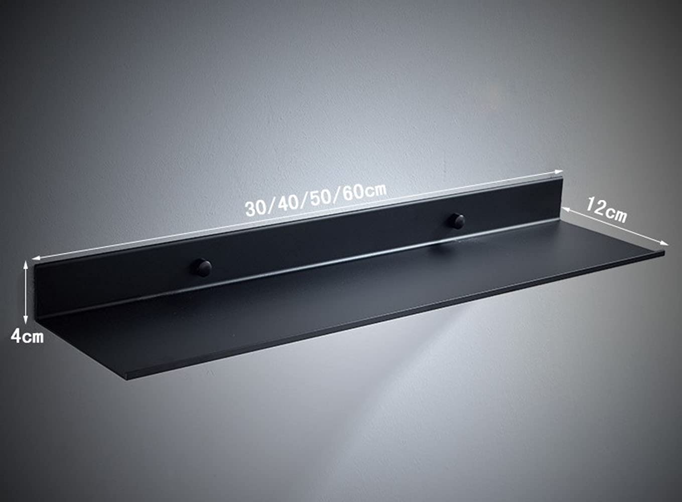 AJINGELA Scaffali galleggianti in metallo da parete, colore nero, montaggio a parete, salvaspazio, antiruggine, extra forti, mensole galleggianti (30 - 2