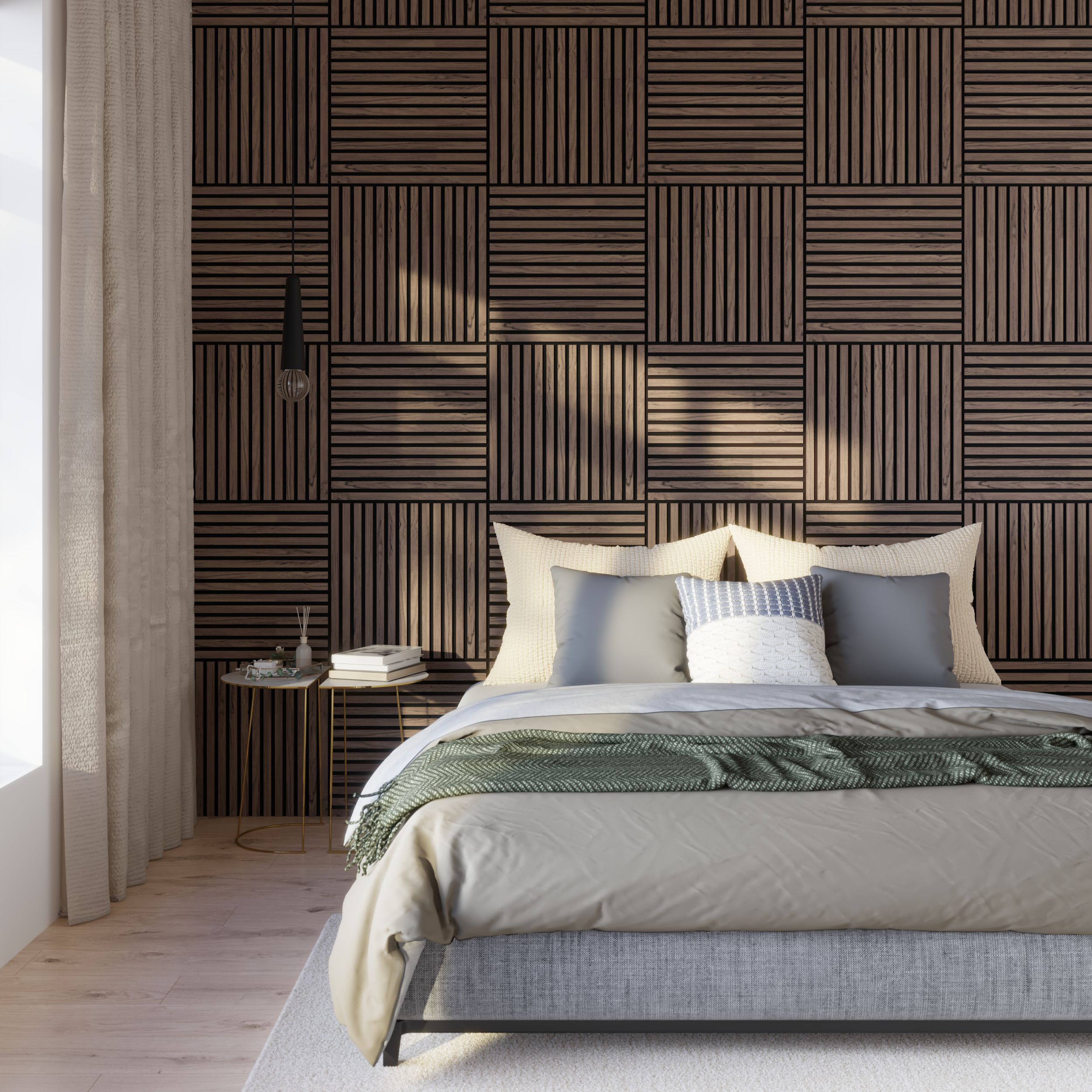 4 pannelli decorativi per pareti per pareti MDF noce RAVIK - 60 x 60 cm - 1,44 m² - ARTENS - 2