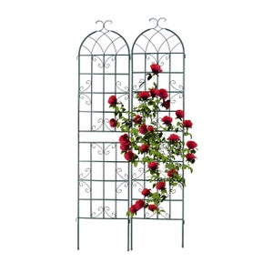 Lot De 4 Treillis Métalliques Dorés Pour Plantes Grimpantes - Hauteur 33 Cm, Largeur 10,2 Cm, Intérieur/extérieur