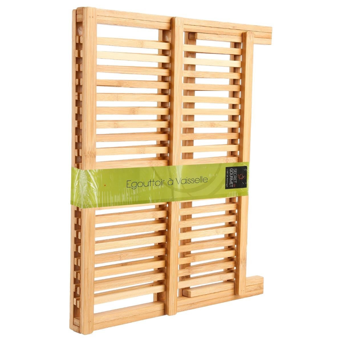 Égouttoir pliant 2 niveaux bambou - 5five - 3