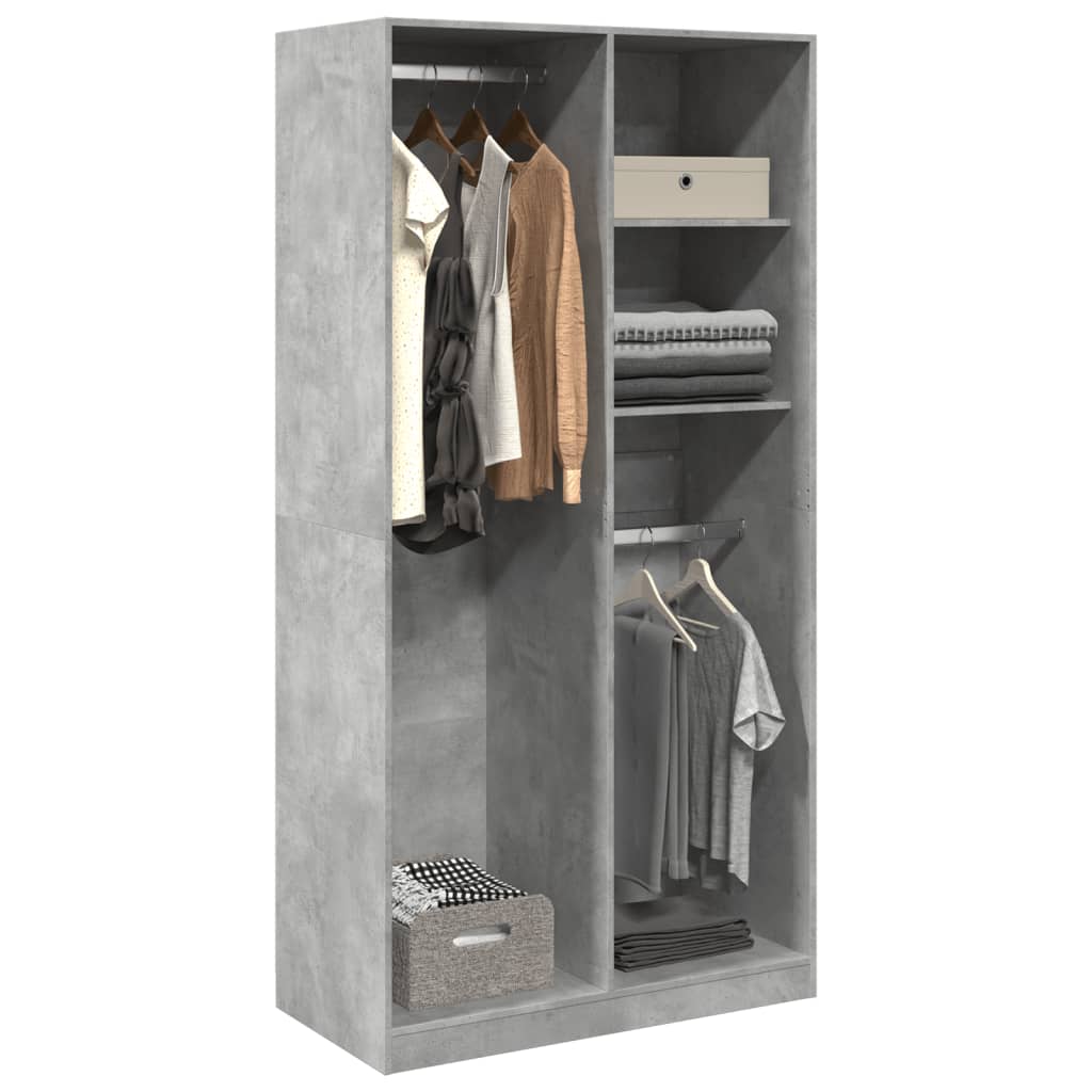 Armário de compensado cinza concreto 100x50x200 cm - COMFORTXL - 2