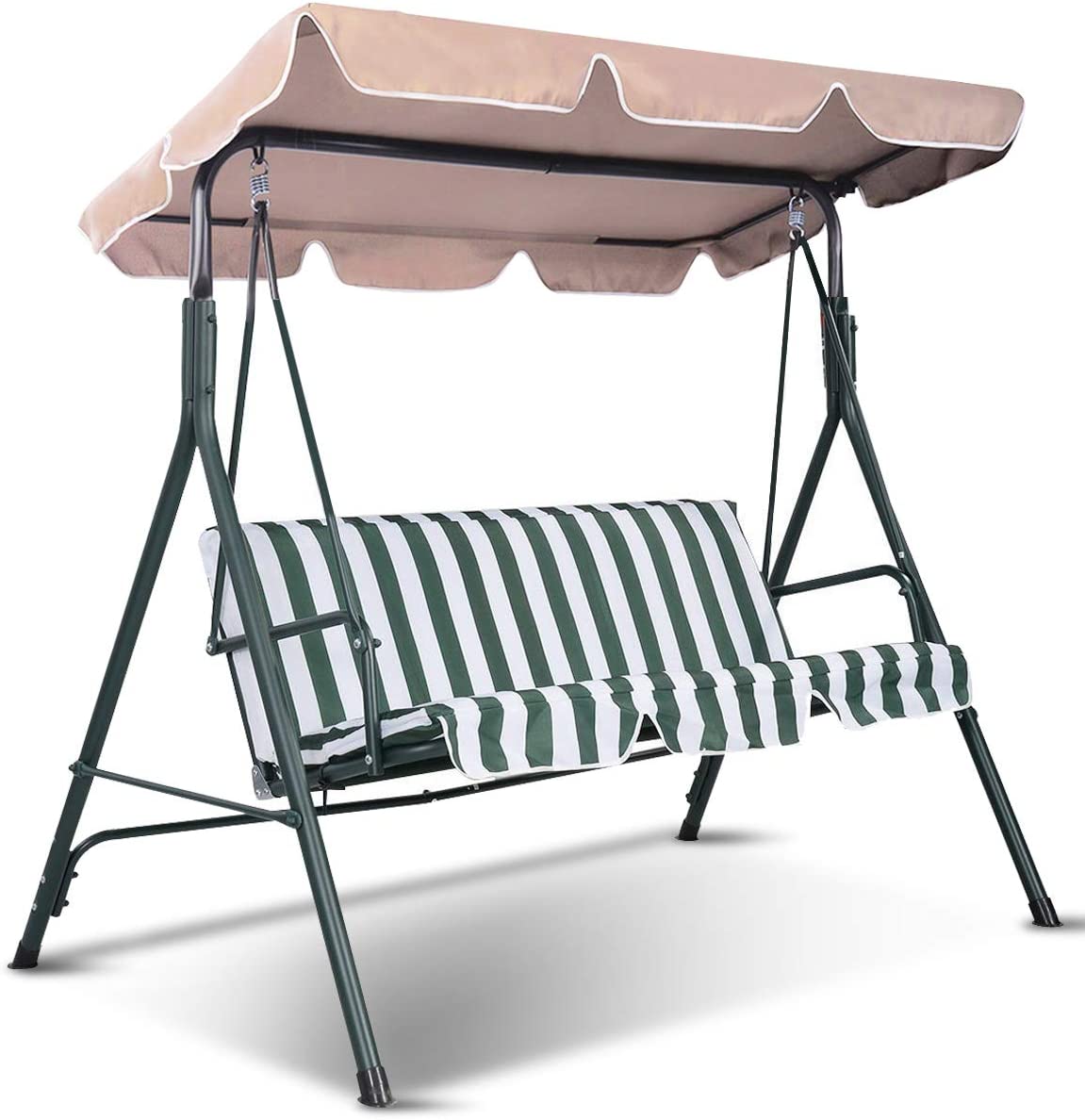 Tettuccio per Dondolo, Tetto di Ricambio per Dondolo da Giardino, Varie Dimensioni e Colori Disponibili (191 x 132 cm, Biege) - 3