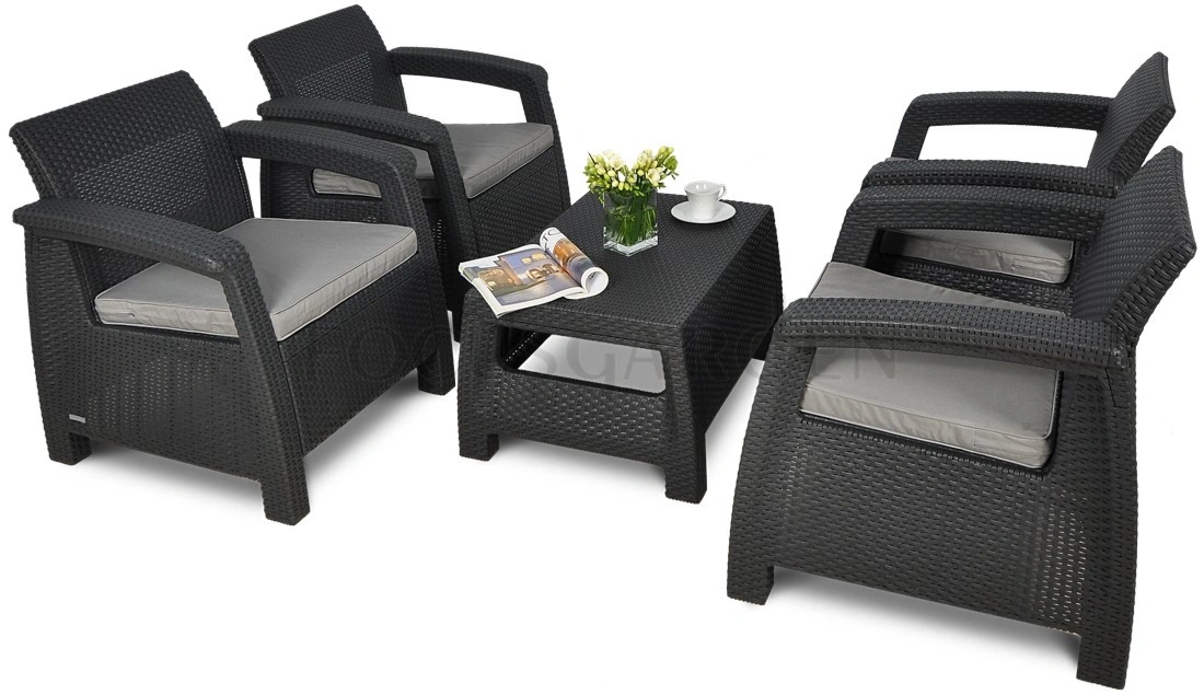 Komplet ogrodowy CORFU QUATTRO Graphite 1 szt