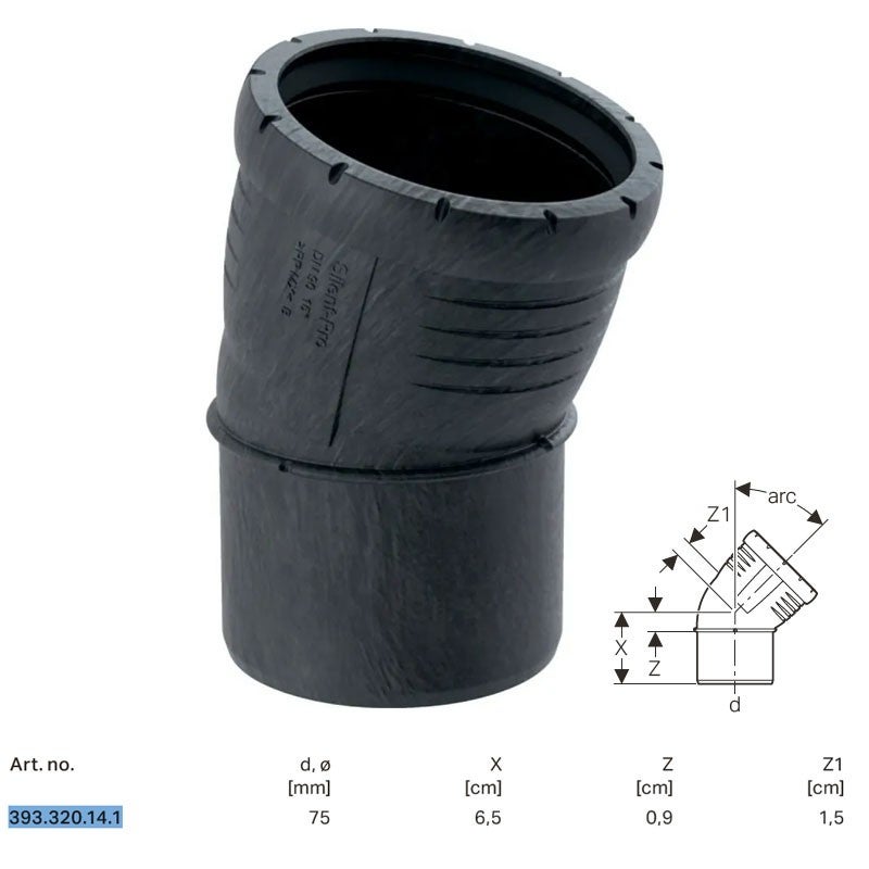 GEBERIT Silent-Pro Riduzione Eccentrica 90X75 Polipropilene - 393.473.14.1