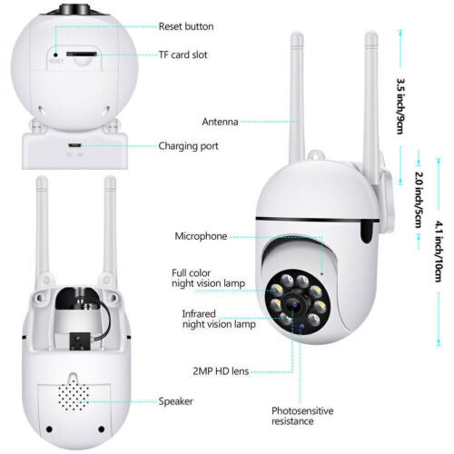 Camera Surveillance WiFi Extérieure, Caméra Étanche,Vision Nocturne en Couleur, Audio Bidirectionnel,Détection de Mouvement 1080P HD - 9