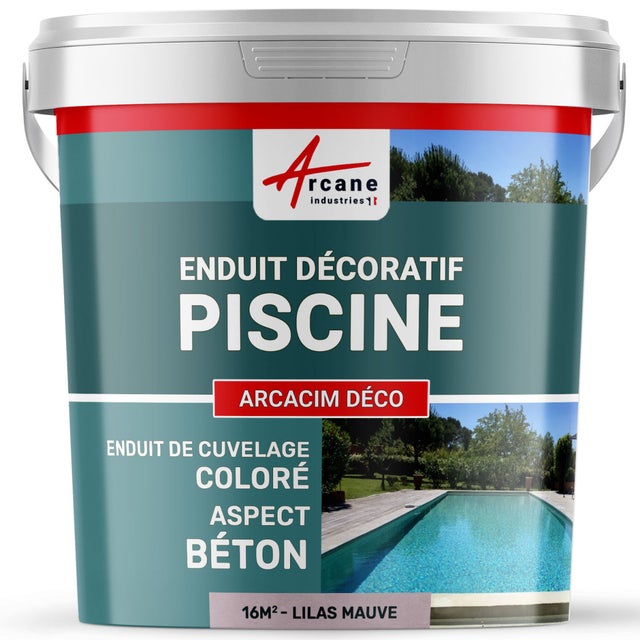 ENDUIT DE CUVELAGE PISCINE FINITION BETON CIRE - ARCACIM DECO - 16 m² Lilas Mauve - ARCANE INDUSTRIES