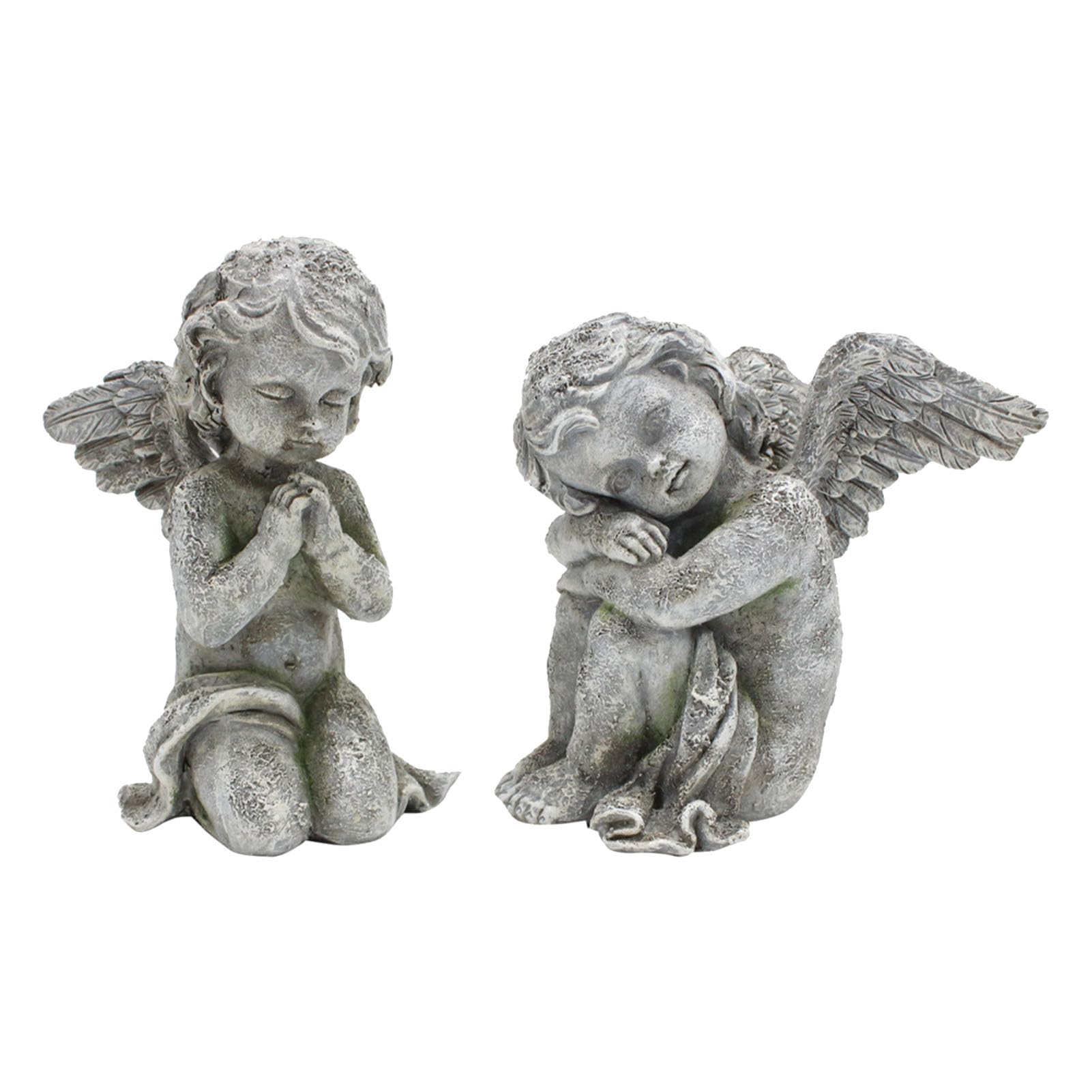 Para uroczych i uroczych figurek aniołów do ogrodu, dekoracji wnętrz, rzeźby aniołów z żywicy na zewnątrz
