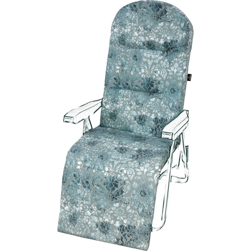 Poduszka na leżak ogrodowy z podnóżkiem AMPO niebieski szary 1 szt.